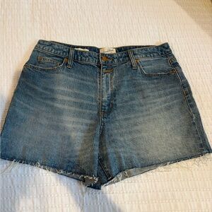 Universal Thread Medium Blue Frayed Hem Denim Shorts